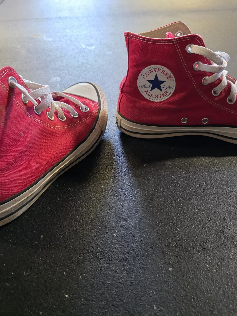 Converse Red Kids High-Top Canvas Sneakers with White Laces